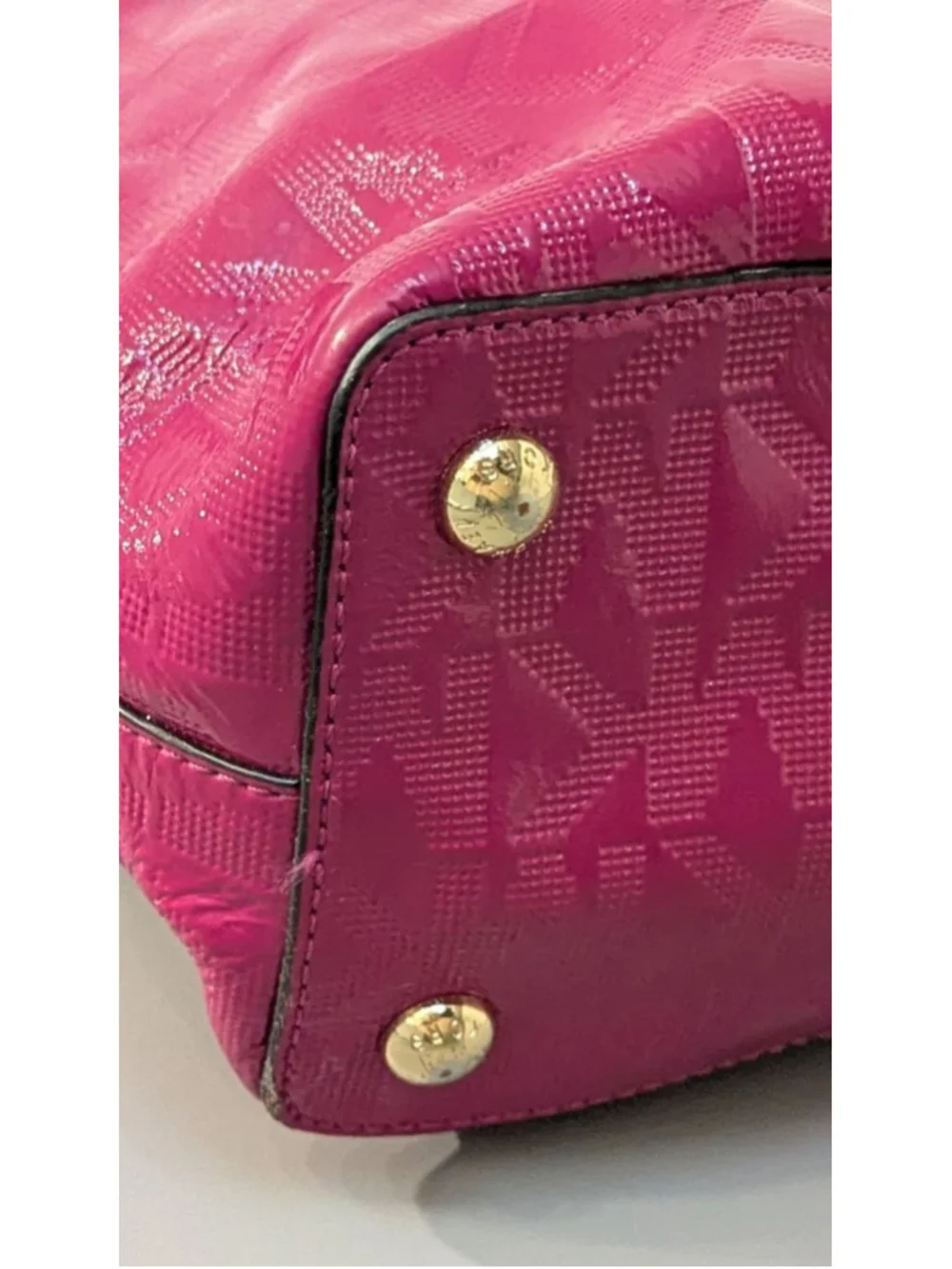 Michael Kors Fuchsia Patent Leather Tote Bag One Size